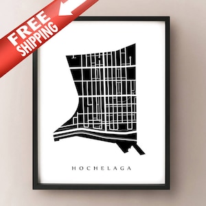 Carte Hochelaga - Impression d'art de quartier de Montréal