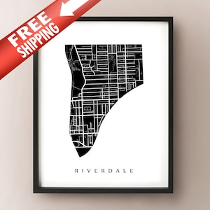 Carte Riverdale - Toronto Neighbourhood Art Print
