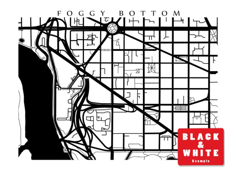 Foggy Bottom Washington DC Map Art Etsy