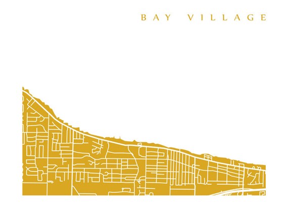 Bay Village Ohio Map Bay Village Map Ohio Poster Print | Etsy