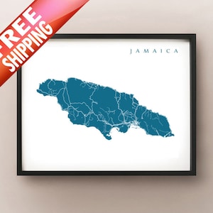 Jamaica Map Print - Jamaica Poster