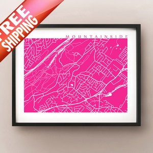 Mountainside Map Print - New Jersey Poster - Home Decor, Wall Art