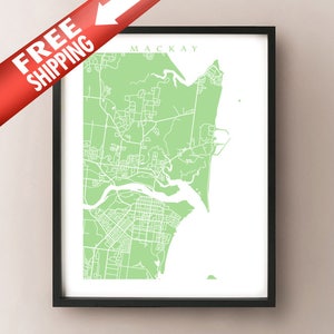 Mackay Map Print - Arte del cartel de Australia