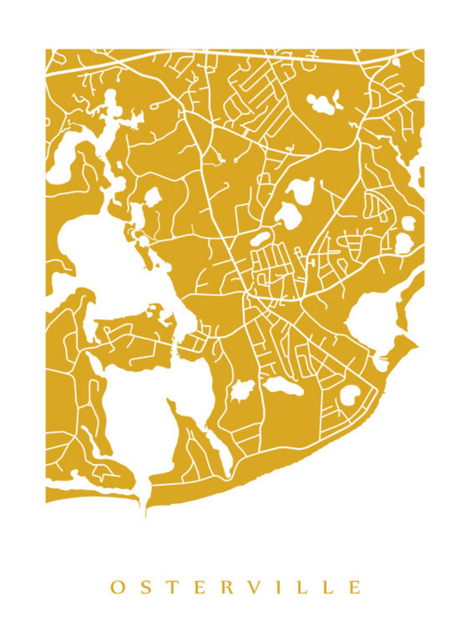 Osterville Cape Cod Map Print FREE SHIPPING Etsy