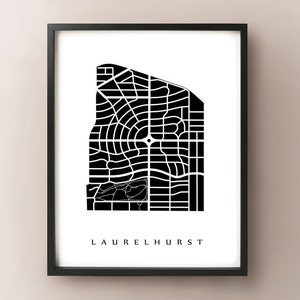 Laurelhurst Neighborhood Map Print - Portland, Oregon - Etsy