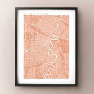 Winnipeg Kaart Print - Manitoba Poster