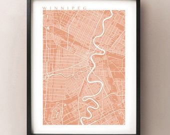 Winnipeg Map Print - Manitoba Poster