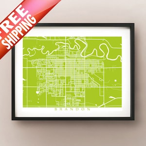 Brandon, MB Karte Druck - Manitoba Poster