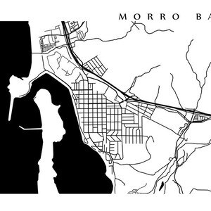 Morro Bay Map Print - California Poster - Etsy