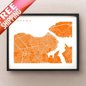 Havana Kaart Afdrukken - Cuba Poster