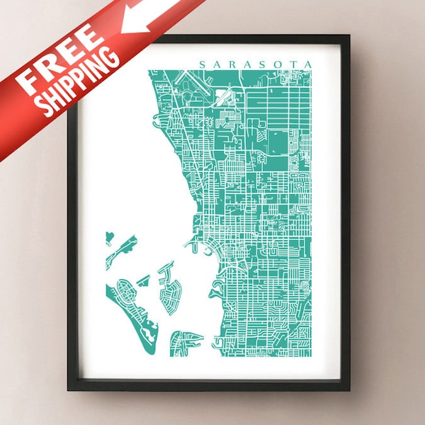 Sarasota Map Print - Florida Poster