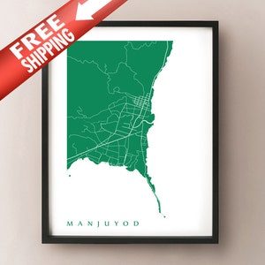 Manjuyod Stadtplan - Philippinen Poster Print