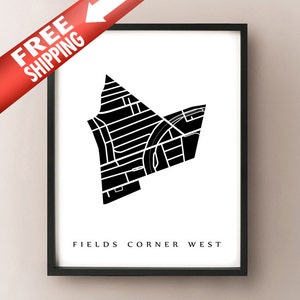Fields Corner West Neighborhood Map Print - Boston, Massachusetts