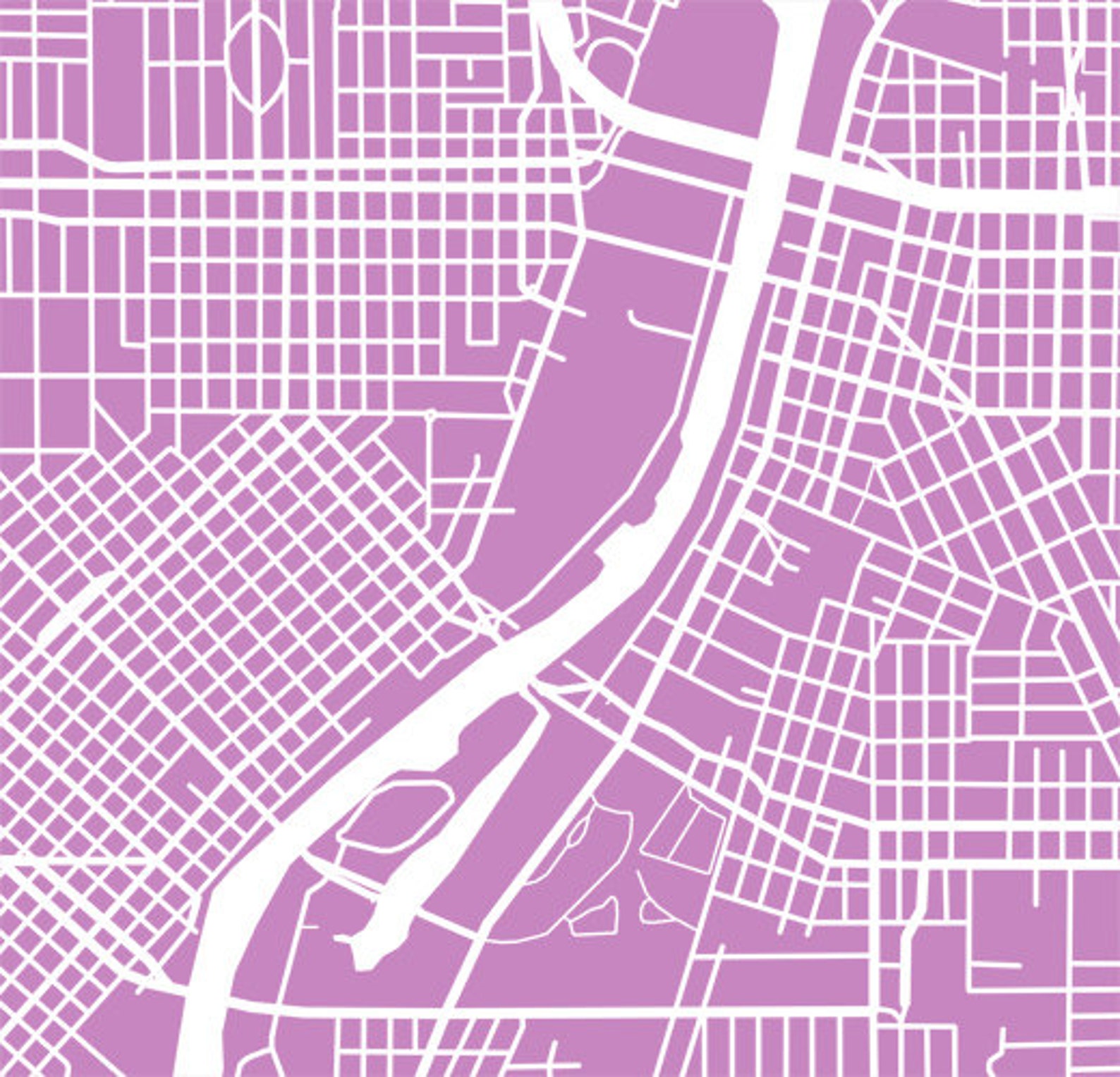 Saginaw Map Print Michigan Poster Etsy