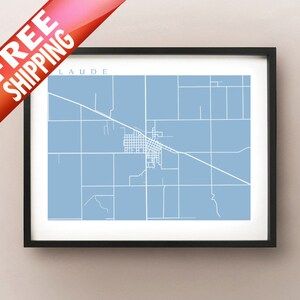 Claude, TX Karte Drucken - Texas Poster