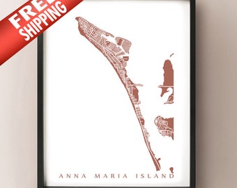 Anna Maria Island Map Print - Florida Poster