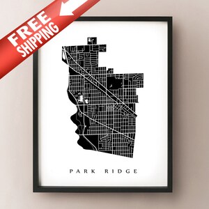 Mapa de Park Ridge - Impresión de Arte Vecinal de Chicago
