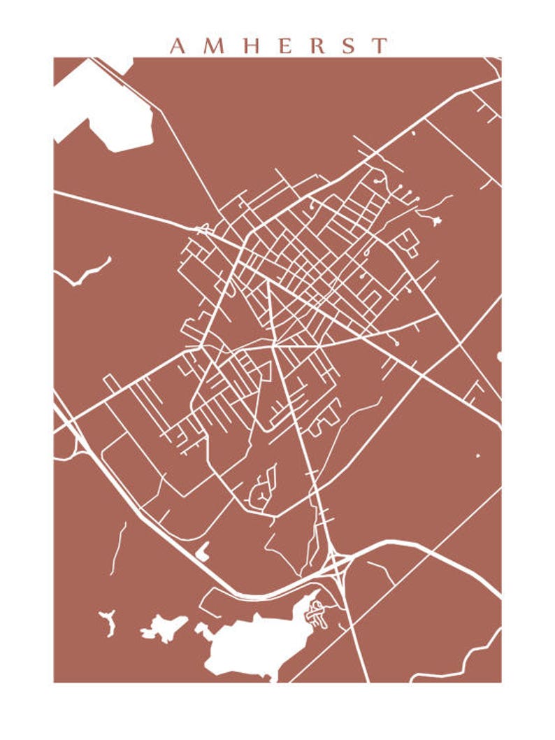 Nova Scotia Map Print Amherst