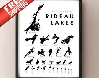 Lakes of Rideau Lakes - Ontario Map Print