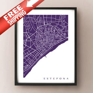 Estepona Carte - Andalucia Espagne Art Print