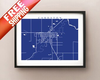 Cardston, Alberta Kaart Print