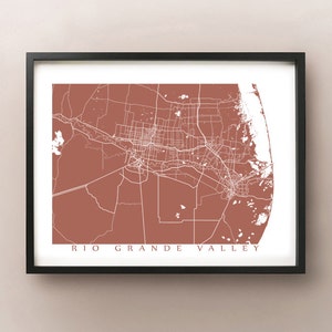 Rio Grande Valley Area Map Print - Texas Poster
