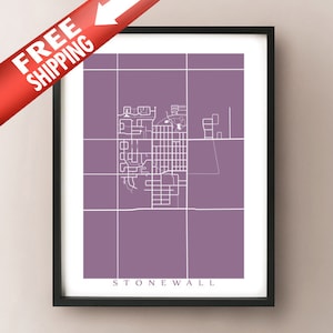 Stonewall, MB Map Print - Affiche manitobaine