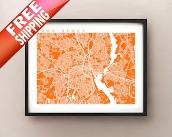 Providence Map Print - Rhode Island Poster