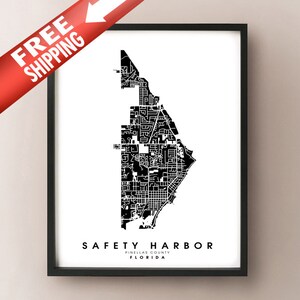 Safety Harbor, FL - City Limits Kaart Print