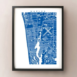 Napels, FL Kaart Print - Florida Poster