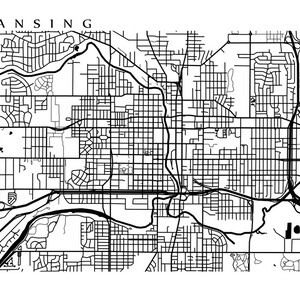 Lansing Map Print - Michigan Poster - Etsy