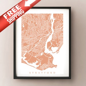 Stratford, CT Karte Drucken