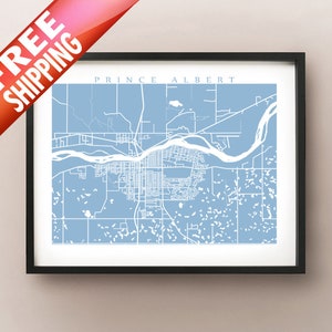 Prince Albert Mapa Imprimir - Cartel de Saskatchewan