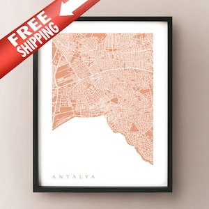 Antalya Map Print - Cartel de Turquía