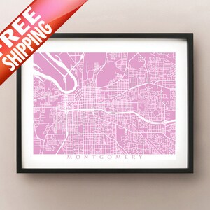 Montgomery Map Print - Affiche de l’Alabama