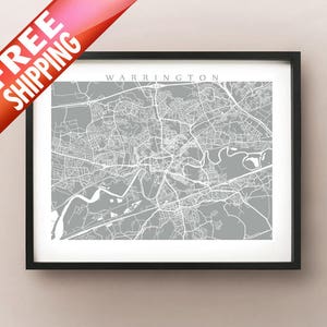 Warrington Karte Drucken - England Poster