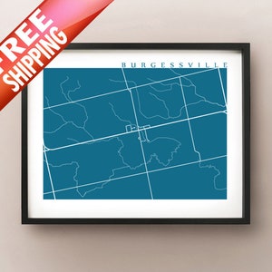 Burgessville Mapa Impresión - Norwich, Cartel de Ontario - Canadá Home Decor