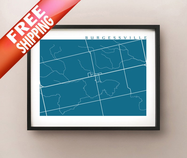 Burgessville Map Print Norwich Ontario Poster Canada Home Etsy