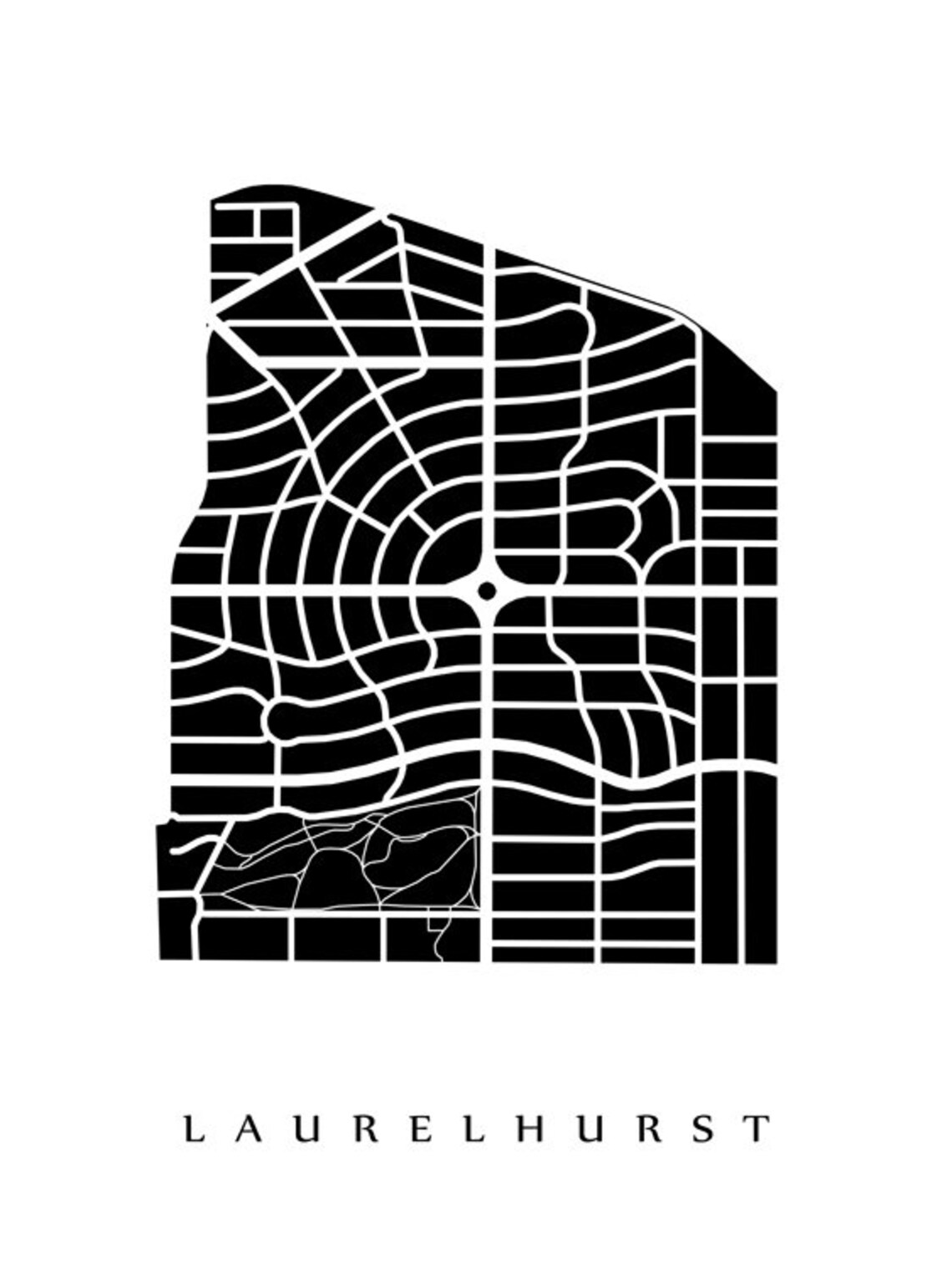 Laurelhurst Neighborhood Map Print Portland Oregon - Etsy