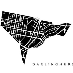 Darlinghurst Map Sydney Neighbourhood Art Print image 2