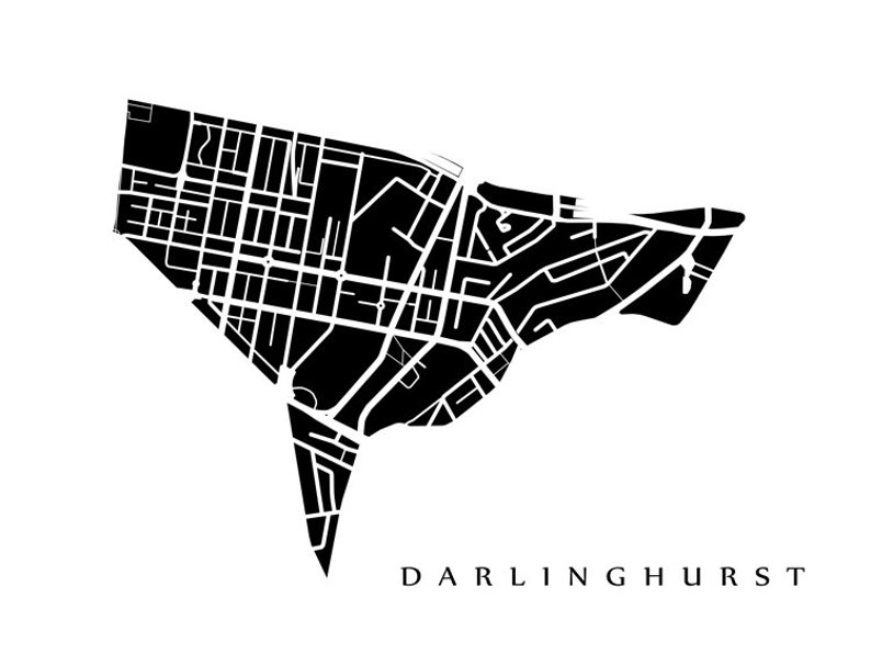 Darlinghurst Map Sydney Neighbourhood Art Print image 2