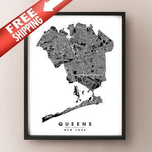 Queens, NY - Queens County - City Limits Carte Imprimer