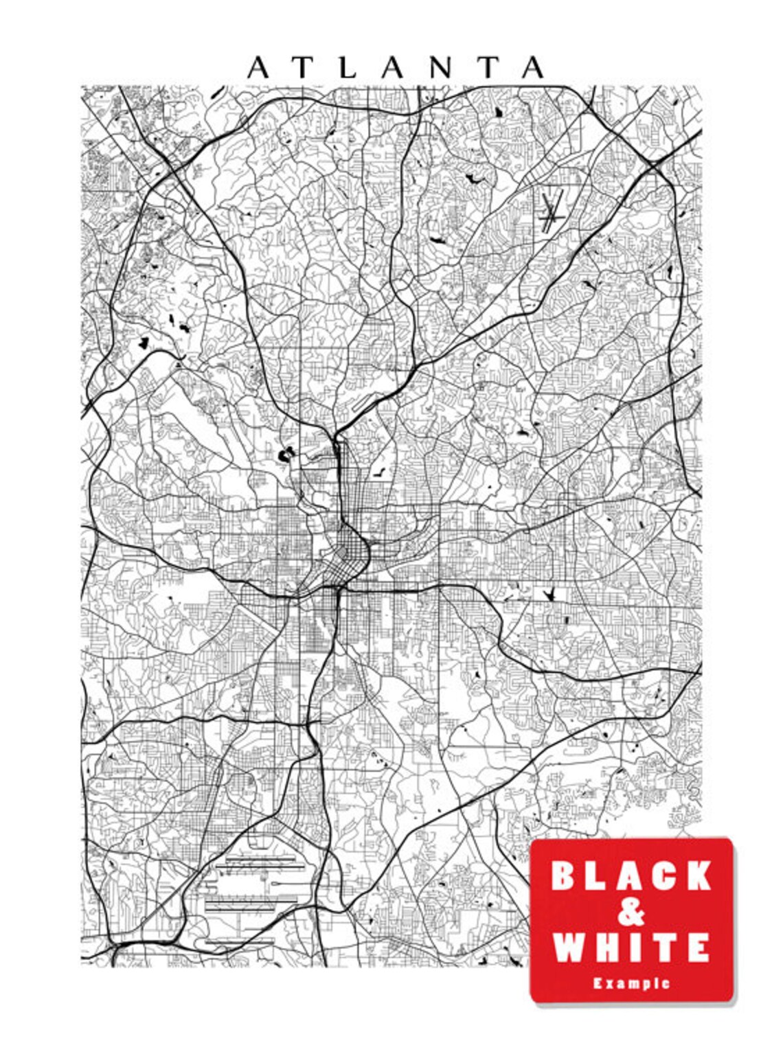 Atlanta Perimeter Map Print Etsy