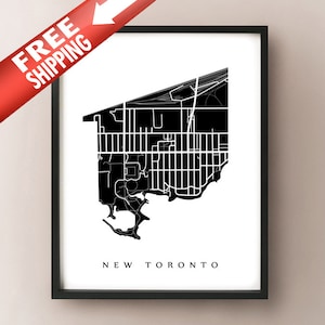 Nouvelle carte de Toronto - Etobicoke, Toronto Neighbourhood Art Print