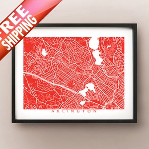 Arlington, MA Mapa Impresión - Cartel de Massachusetts