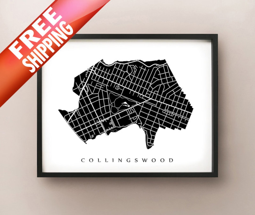 Collingswood, NJ Map Philadelphia Area Neighbourhood Art Print Etsy