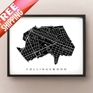 Collingswood, NJ Map - Philadelphia Area Neighbourhood Art Print