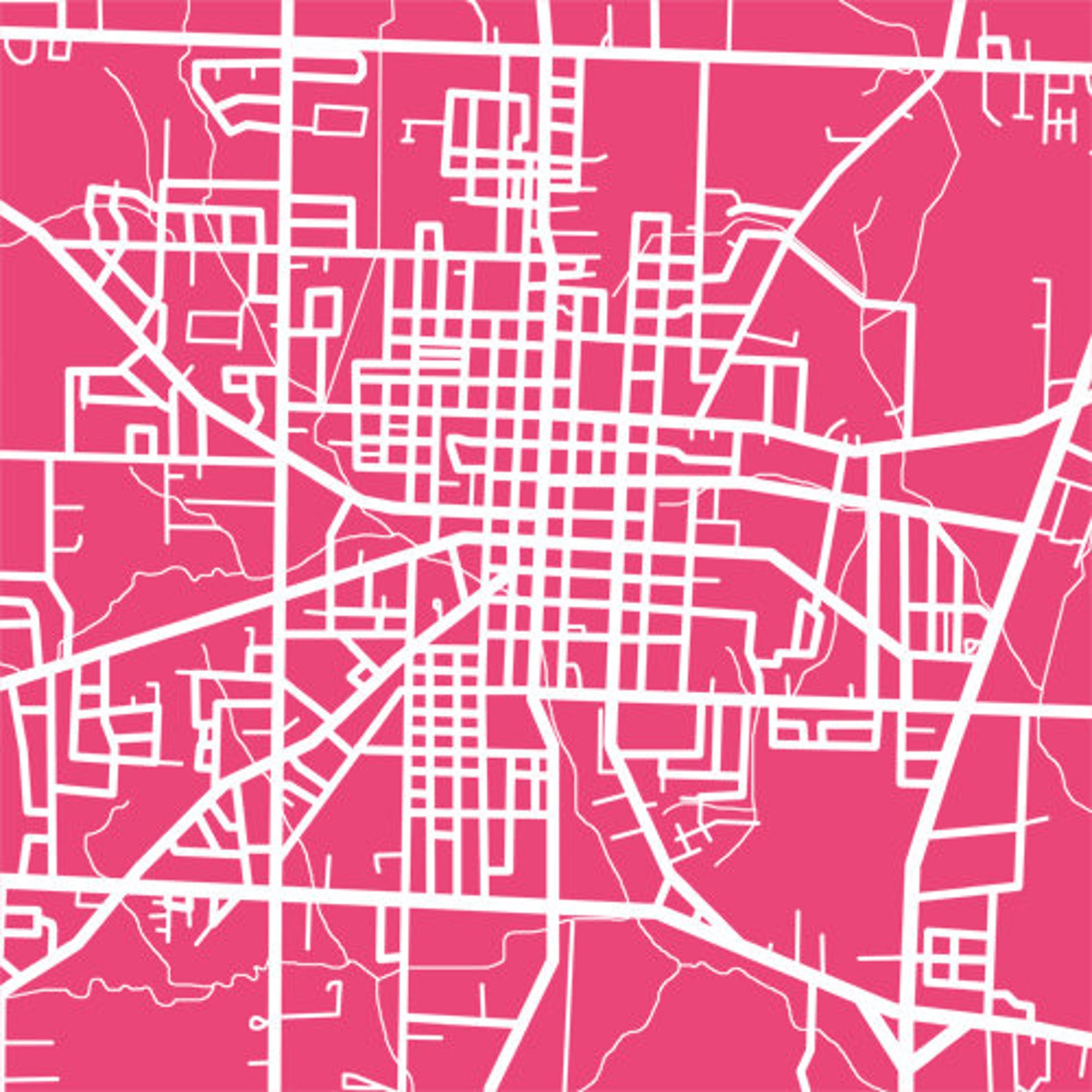 Athens AL Map Print Alabama Poster Etsy