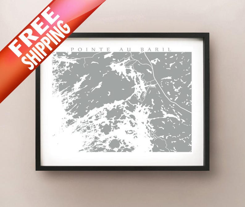 Pointe Au Baril Map Print Ontario Art Canada Poster Etsy