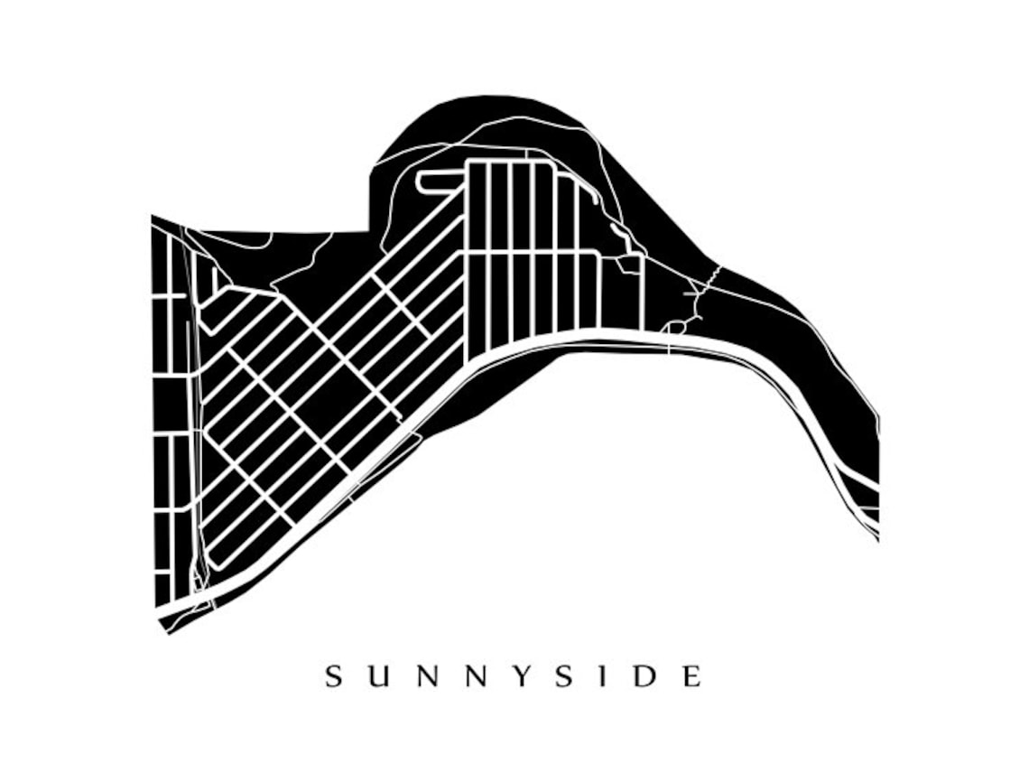 Sunnyside Map - Calgary Neighbourhood Art Print - Etsy